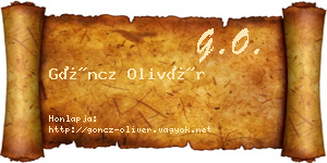 Göncz Olivér névjegykártya
